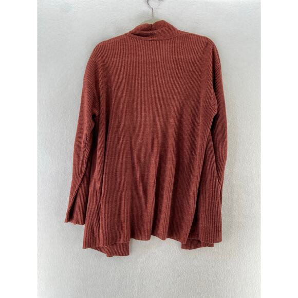 Eileen Fisher Linen Brown Open Front Cardigan Sweater Size Medium - Picture 6 of 6